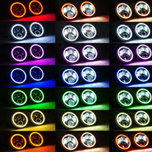 7" RGB LED Halo Headlights + Fog Light Combo Kit For Jeep Wrangler JK 2007-2017