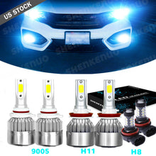 Ice Blue 8000k LED Kit Headlight+Fog Light Bulbs Combo For Honda Civic 2016-2019