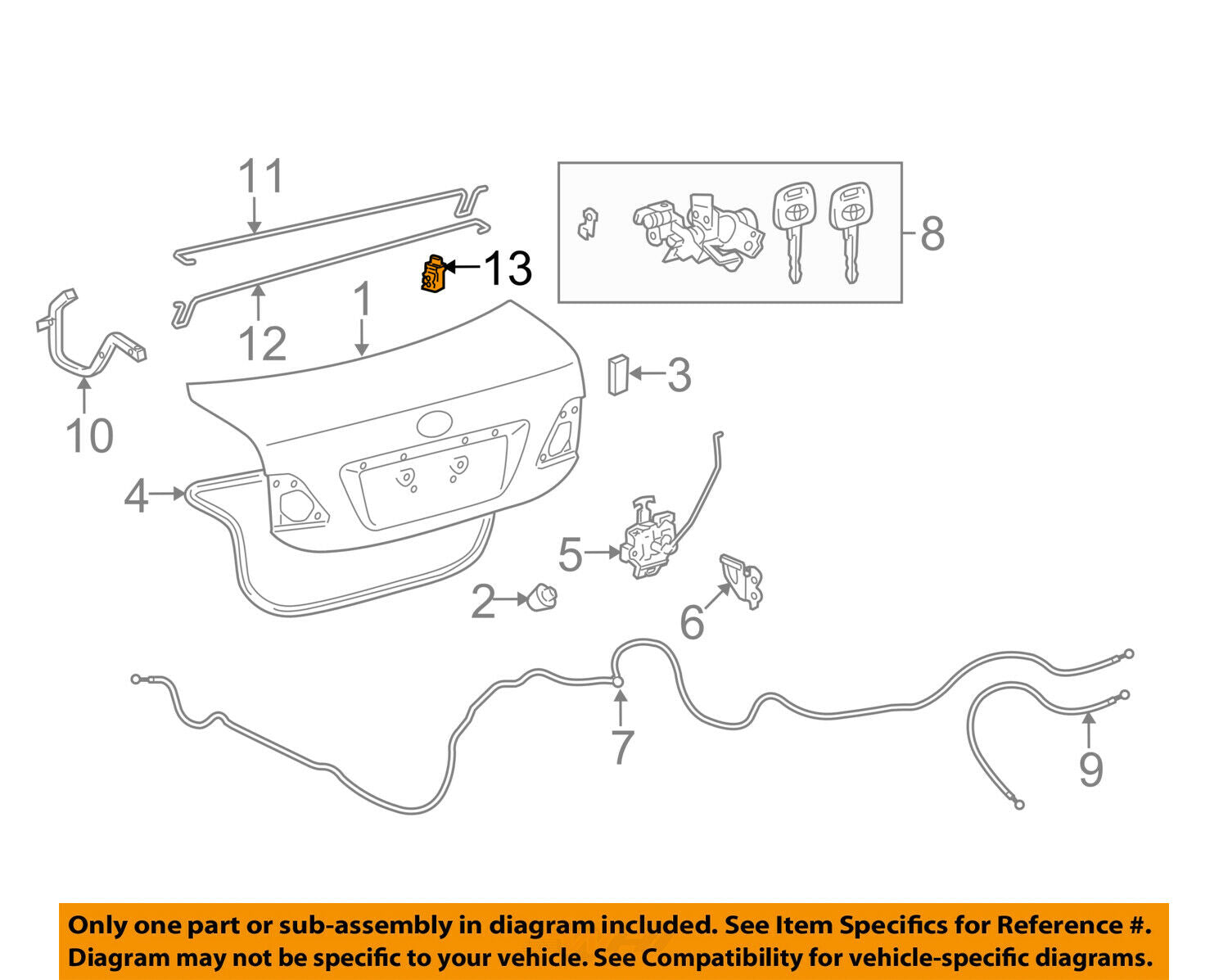 TOYOTA OEM 07-11 Camry Trunk Lid-Torsion Bar Support 6412706052