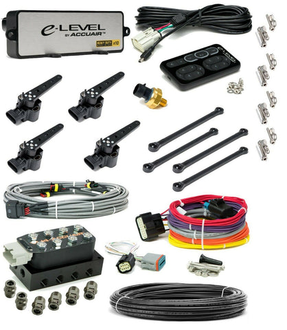 Accuair 3/8 AA-VU4 Manifold Air Valve E-Level Black Controller 50ft Hose preset