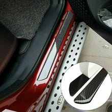 Pair Carbon Fiber Car Scuff Plate Door Sill Panel Protection Guard Trim Sticker