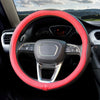 Black&Red 38cm Leather Car SUV Steering Wheel Cover Anti-slip Breathable Soft US