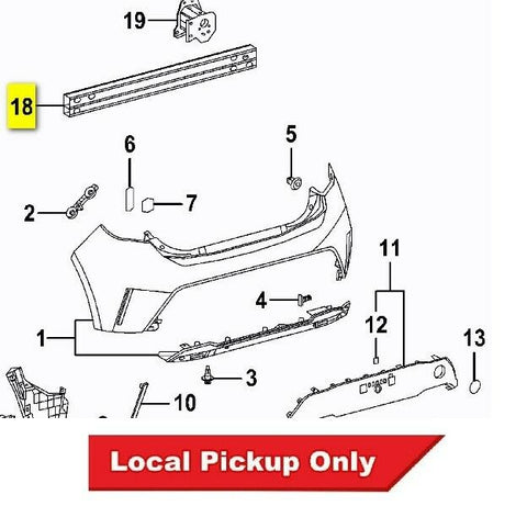 New Rear Bumper Reinforcement For 2019-2021 Toyota Corolla Hatchback TO1106233