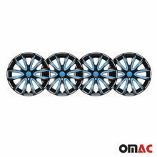 16" Inch Hubcaps Wheel Rim Cover Glossy Black Blue 4pcs Set For Nissan Rogue