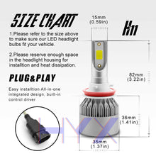 2x H11 H9 H8 LED Headlight Bulb Kit Low Beam Fog Light 60W 6000K 7600LM