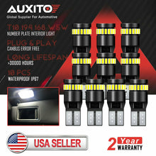 10x AUXITO 194 T10 168 LED Wedge License Plate Light Bulb 6000K Xenon White 2825