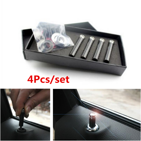 4Pcs Universal Car Interior Door Lock Knob Button Pins Carbon Fibre Accessories