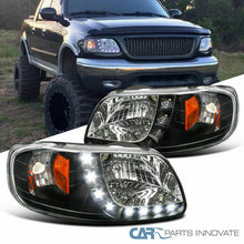 97-03 Ford F150 Expedition Pickup Black SMD LED Headlights Driving Head Lamps