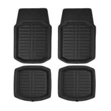 PU Leather Floor Mats for Auto Car SUV Van Deep Tray Waterproof Black