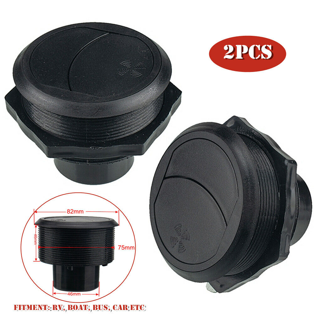 2X 46MM Vent Air Outlet Rotating Round Ceiling for Car RV Bus ATV A/C Air Outle