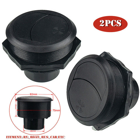 2X 46MM Vent Air Outlet Rotating Round Ceiling for Car RV Bus ATV A/C Air Outle