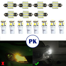 15Pcs 12V Xenon White Led light Bulbs Car Interior Package Deal Kits Accessories