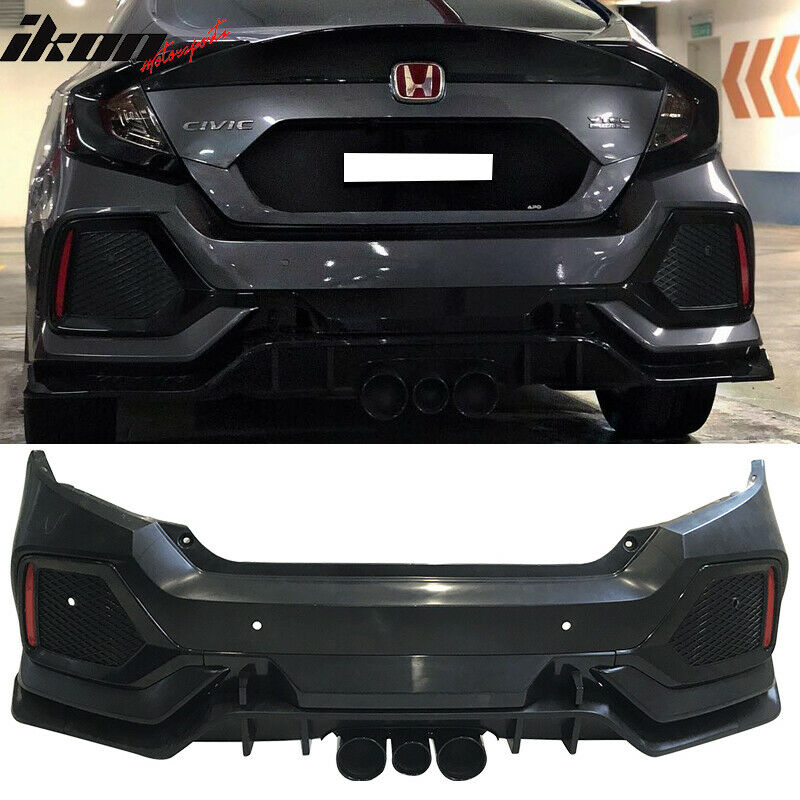 Fits 16-20 Honda Civic Sedan CTR Type R 10th-Gen Rear Bumper PP Injection