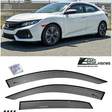 For 16-Up Honda Civic Hatchback CLIP-On MUGEN Style Side Window Visors Deflector