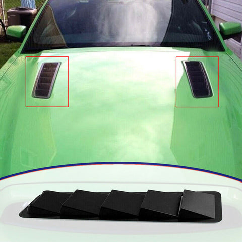 2× Car Front Bonnet Hood Vent Louvers 5 Scoop Cover Air-Flow Inlet Accessories