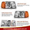 For 2001-2011 Ford Ranger Chrome Headlights + Amber Corner Turn Signal Lights