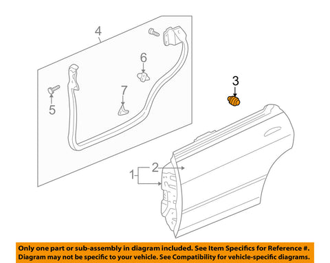 HONDA OEM Rear Door-Stopper 75891SA7000