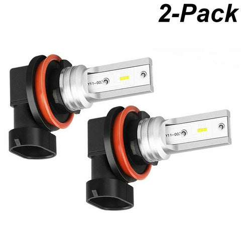 2-Packs ZonCar H11 LED Fog Light Lamp Bulbs 6000K H8 H16 Fog Lamp Replacements