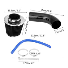 Air Intake Kit Black Pipe Diameter 3"+Cold Air Intake Filter+ Clamp+ Accessories