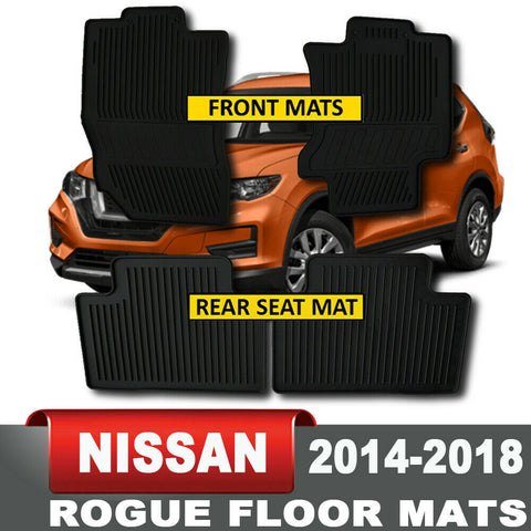 Floor Liner For 14-19 Nissan Rogue All Weather Rubber Front Rear Floor Mats Set