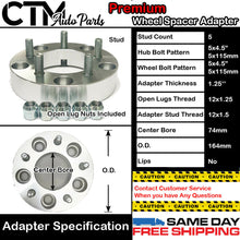 2PC 1.25" THICK 5x4.5" | 5x115mm 74MM C.B. WHEEL SPACER ADAPTER FIT NISSA MODEL