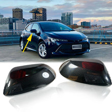 Gloss Carbon Look Dipping Print Plastic Side Mirror Cover Caps For 19-20 Corolla