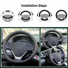 38CM Genuine Leather Car Steering Wheel Cover Breathable Hole Non-Slip Soft Grip