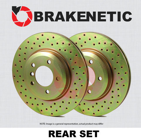 [REAR SET] BRAKENETIC SPORT Cross DRILLED Brake Disc Rotors BNS44207.CD