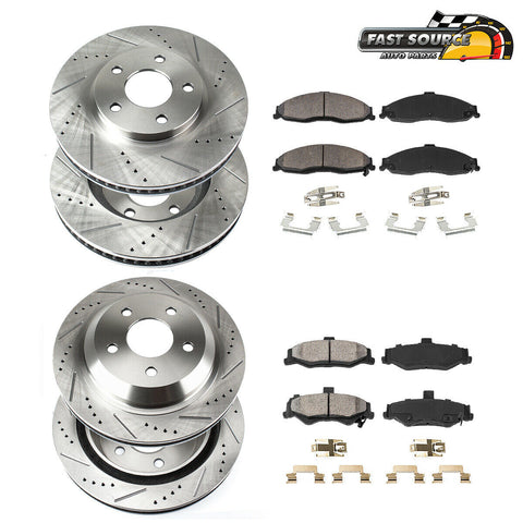 Front & Rear Brake Rotors & Pads For 1994 - 2004 Ford Mustang