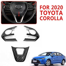 3pcs For 2020 Toyota Corolla Carbon Fiber Style Steering Wheel Frame Cover Trim