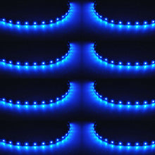 8Pcs/Set Flexible 12V 15LED SMD Waterproof Car Grille Decor Lights Strip Blue