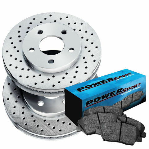 Fit 2010-2014 Mercedes-Benz E350 Rear Drilled Brake Rotors + Ceramic Brake Pads