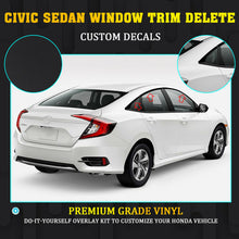6x Chrome Delete Vinyl Blackout Window Trims Kit For Honda Civic Sedan 2016-2020