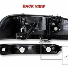 For 1999-2006 GMC Sierra 1500 2500 DRL LED Black Clear Headlights+Bumper 4PCS