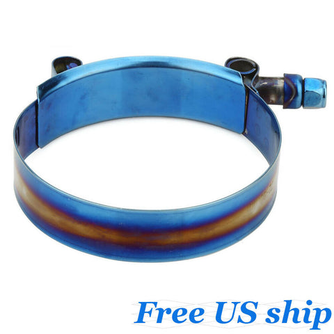 1X 84mm - 92mm blue Stainless Steel T-Bolt Clamp For 3.30