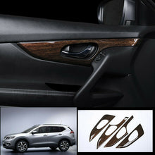 For Nissan Rogue 2014-2020 ABS Wood grain Car inner door panel cover Trim 8PCS