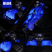 4x 12 LED RGB Car Interior Atmosphere Footwell Strip Lights Floor Decor Lamps