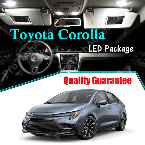 8x White LED Lights Interior Package Kit for 2003 - 2019 2020 Toyota Corolla