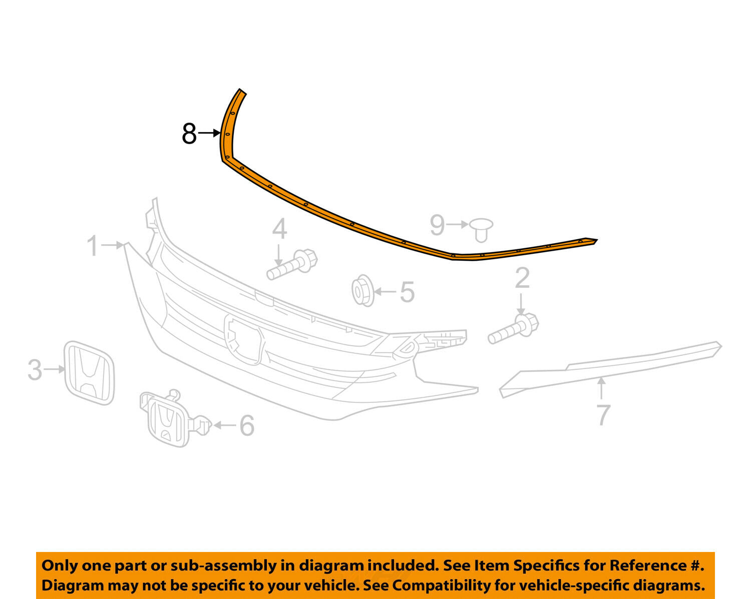 HONDA OEM 2017 Civic Front Bumper-Upper Seal 74146TEAT00