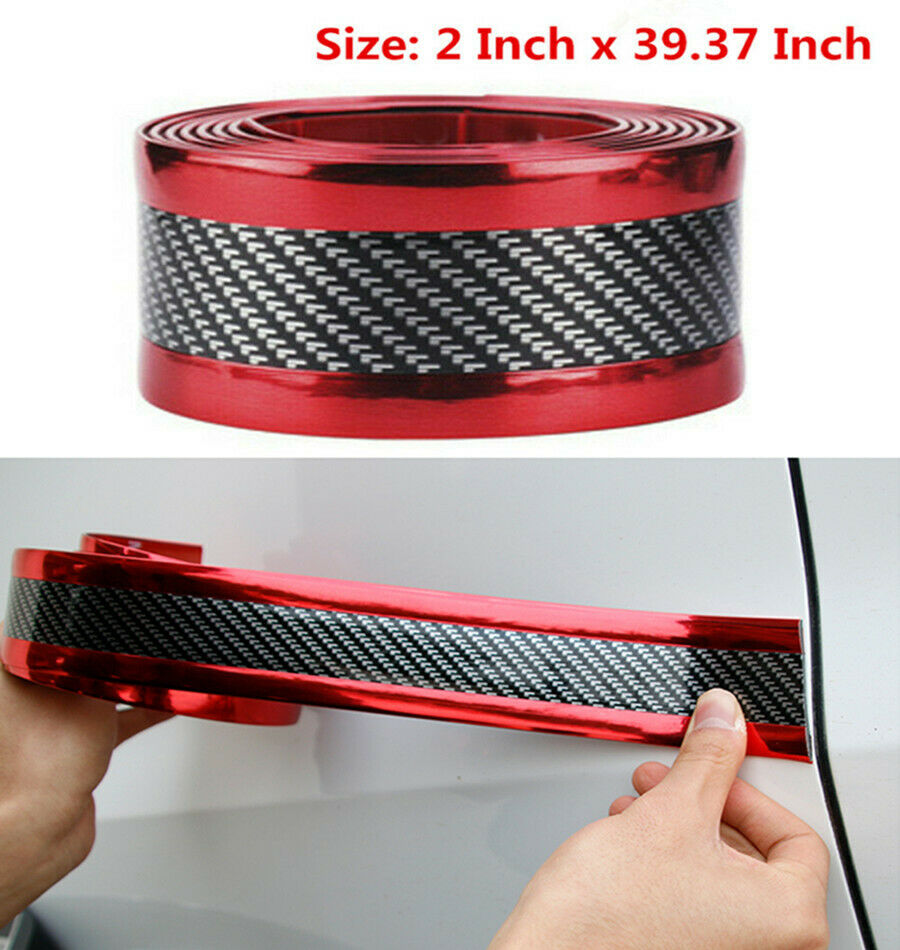 Car Carbon Fiber Rubber Bumper Sticker DIY Door Sill Edge Guard Accessories