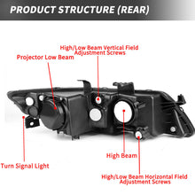 for 2004-2005 Acura TSX Black Projector Headlights Headlamps Assembly Left+Right