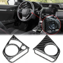 Real Carbon Fiber Steering Wheel Switch Cover Trims For Honda Civic 2016-2020