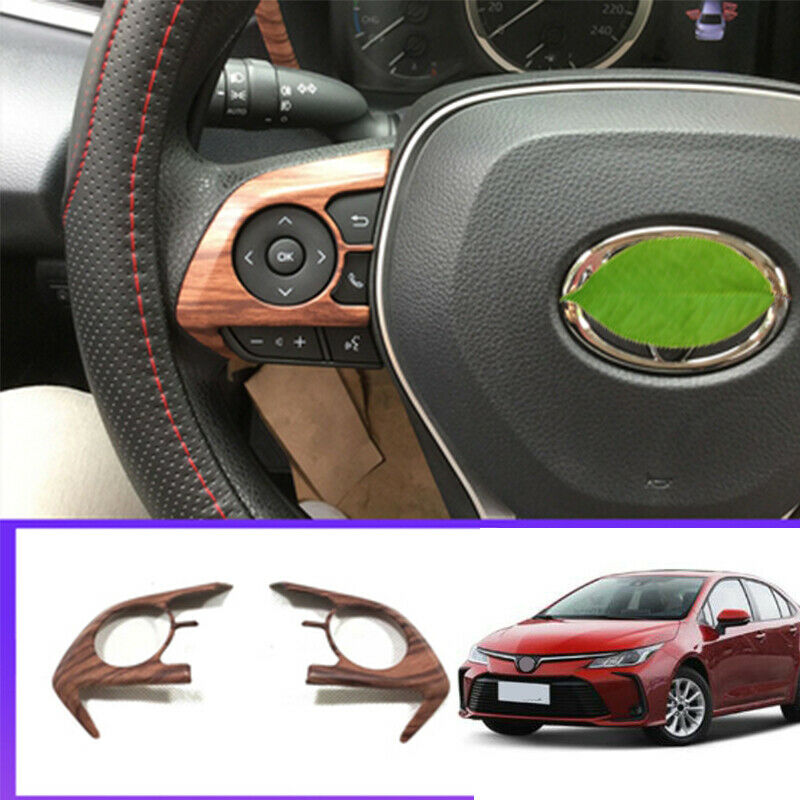 For Toyota Corolla 2019-2020 Wood grain inner Steering wheel strip cover trim