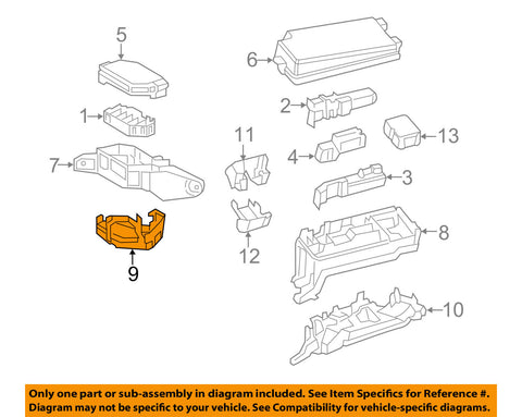 82663-47090 Toyota Cover, relay block, lower, no.2 8266347090, New Genuine OEM P