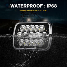 Black 7x6 Pair LED Headlights 1986-1995 Jeep Wrangler YJ 1984-2001 Cherokee XJ