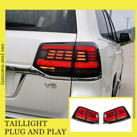 For Toyota Land Cruiser Taillights Assembly 2016-2020 Dark LED Rear Lamps