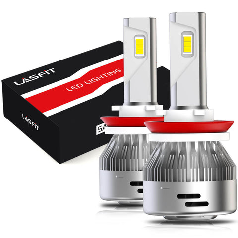 LASFIT H11 LED Headlight Bulbs Low Beam Extremely Bright 60W 6000LM 6000K White