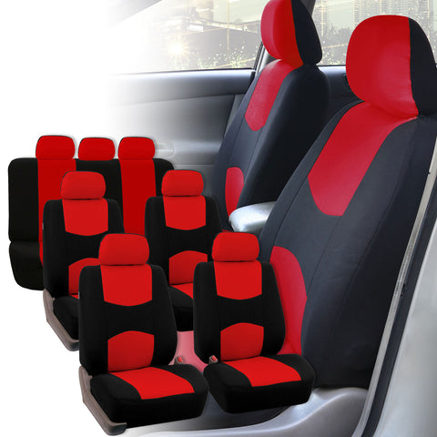 Seat Covers for 3Row 7 Seaters SUV Van Universal Fitment Red Black