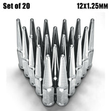 20 Spike Lug Nuts 12x1.25 fit Q50 Nissan Maxima GT-R Sylivia Subaru WRX Chrome