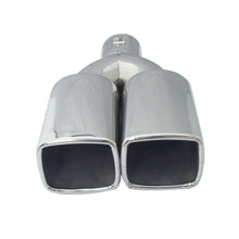 Chrome Stainless Steel 2.5 inch Inlet Dual Outlet Car Rear Exhaust Muffler Pipe